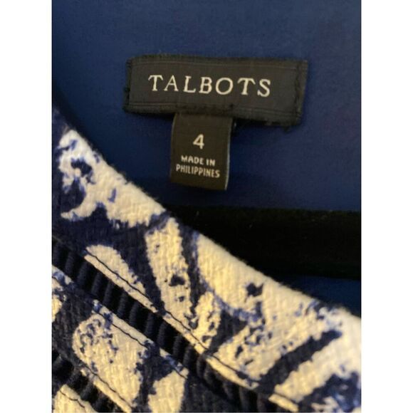 Talbots women’s navy blue and white mixed fruit print sheets dress size 4 - Picture 5 of 5